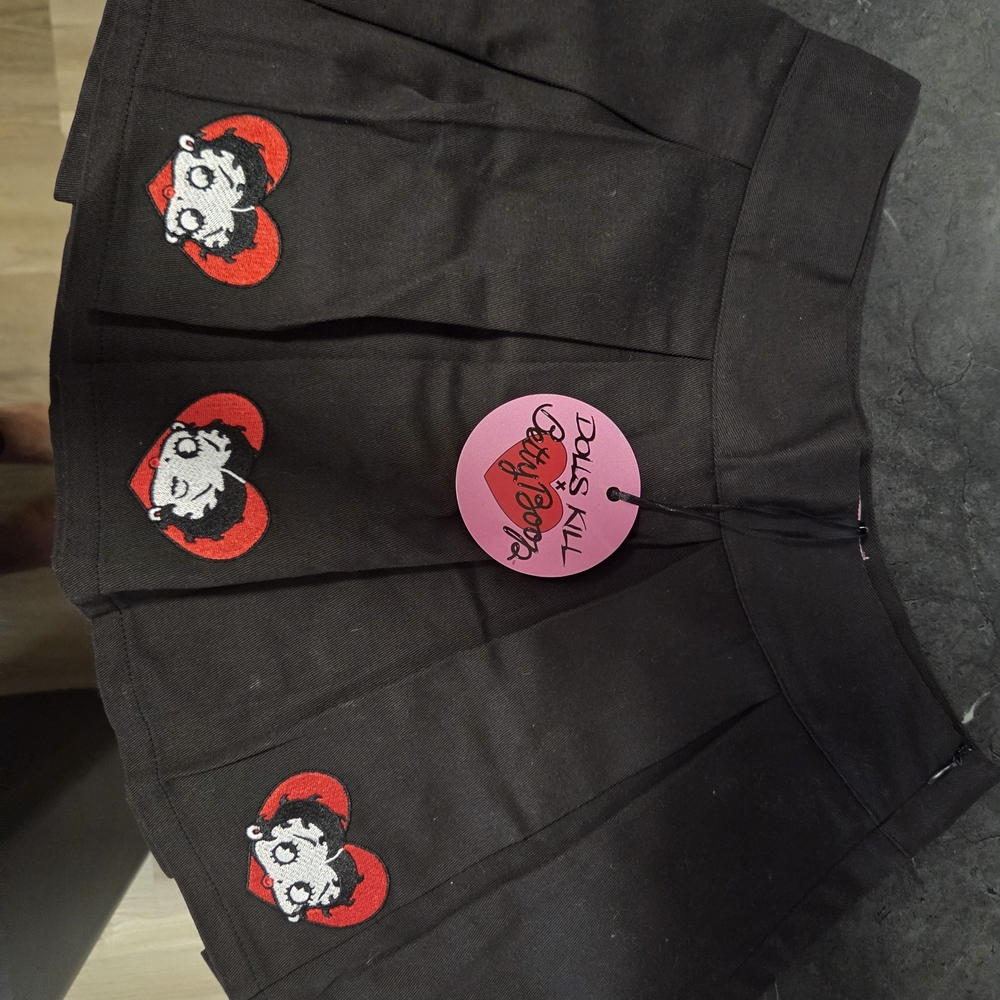 Dolls Kill Black Skirt with Red Accents
